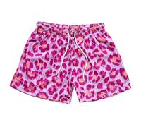 AMhomely Gym Shorts Men Plus Size Leopard Print Running Shorts Men Elastic Waisted Casual Drawstring Swimming Holiday Beach Wide Leg Hot Pants Summer Purple XXL
