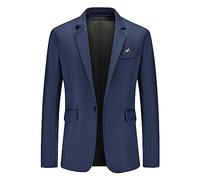 AMhomely Jacket Men Blazer Jackets Sale Clearance Smart Casual Solid Casual Suit Jacket Single Breasted Slim Fit Suit Long Sleeve Casual Outwear & Jackets Office Work Sale Clearance Navy S