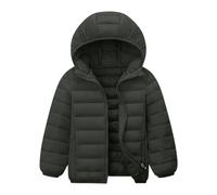 AMhomely Kids Lightweight Puffer Jacket-Full Zip Padded Coats,Hooded Down Jacket,Bodywarmer,Solid Basic Quilted Coats,Winter Outwear,Cold Weather 3-16 Years Teenager A Dark Grey 15-16 Years