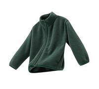 AMhomely Kids Plush Winter Coat-Sherpa Jacket Kids,Full Zip,Stand Collar,Teddy Bear Jacket,Fluffy Casual Sweatshirts,Windproof,Warm,Fuzzy Coat for Outdoor School Walking A Green 9-10 Years
