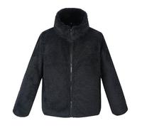 AMhomely Kids Teddy Bear Jacket - Kids Fleece Jacket Full Zip - Sherpa Fleece,Lightweight,Stand Collar,Warm,Winter Coats for Children Boys Girls Outdoor A Black 11-12 Years