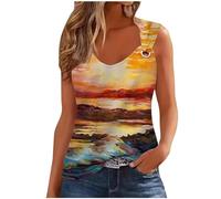 AMhomely Ladies Camisole Vest Tops Summer Sleeveless Tops for Women UK Tropical Floral Tanks Tops Hawaiian Shirts Gym Workout Yoga Vests Running Camis Tops Tee Shirts Holiday Vacation Multicolor XXL