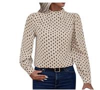 AMhomely Ladies Long Sleeve Sweatshirts Paw And Heart Print Top Funny Letter Print Casual Blouse Crewneck Oversized Pullover Tops T Shirts Loose Casual Tee Shirts Baseball Shirts Holiday Beige M