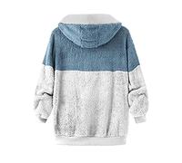 AMhomely Ladies Plain Hoodie Winter Warm Fleece Lined Zip Up Jacket Coat for Women Plus Size Fluffy Coats Cardigans for Women, 02 White, 4XL