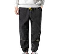 AMhomely Light Cargo Trousers Men Summer Casual Trousers Men Slim Fit Retro Combat Pants Classic Twill Work Wear Combat Cargo Pants Comfortable Yoga Workout Black 8XL