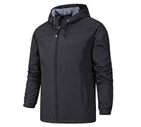 AMhomely Light Waterproof Jacket Men Long Sleeve Casual Trench Coats Lightweight Hooded Jacket Mountaineering Solid Color Casual Cargo Outdoor For Hiking Camping Walking Black 5XL