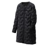 AMhomely Lightweight Long Down Jacket Womens Plus Size Puffer Jacket Long Sleeve Casual Padded Coats With Pocket Button Down Collarless Casual Puffer Jacket Winter Warm Quilted Coats Pocket Black XL