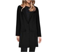 AMhomely Long Blazer Jackets For Women UK Plus Size Button Suit Coats Smart Casual Light Weight Jacket Long Sleeve Plus Size Formal Jacket Plain Oversized Lapel Dress Jacket Clearance