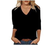 AMhomely Long Sleeve Tops Women, Womens Tops 3/4 Sleeve Shirts Round Neck Loose Casual Blouses Floral Print Tshirts