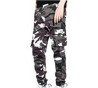 AMhomely Men Jogging Pants with Zipped Pocket Mens Straight Leg Trousers Camouflage Plus Size Trousers Work Fishing Hiking Climbing Pants Combats Trouser Outdoor Casual Vacation White 5XL
