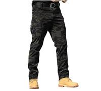 AMhomely Mens Cargo Work Combat Trousers Baggy Camo Army Pants Plus Size Straight Leg Trousers Full Length Sweatpants with Pocket Retro Streetwear Joggers Outdoor Work Bottoms Camouflage M