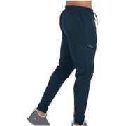 AMhomely Mens Gym Trousers Slim Fit Quick Dry Pants Men Reflective Strip Outdoor Trousers Thin Mirco Stretchy Leggings Running Pants Casual Sports Pocket Bodybuilding Workout Blue M