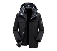 AMhomely Mens Jackets Winter Big And Tall Padded Riding Jackets For Men Casual Hooded Quilted Coats Casual Solid Windproof Outdoor Outerwear Two-piece Jacket Work Black 6XL