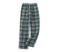 AMhomely Mens Lightweight Loungewear Jogging Bottoms Cotton Classic Checked Pajamas Trousers Mens Plain Traditional Pyjamas Bottoms Poly Cotton Sleeping Trousers Plaid Nightwear Pjs Pants Green XL