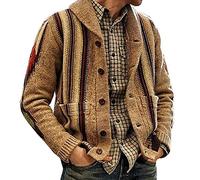 AMhomely Men's Long-Sleeve Cardigan Sweater Soft Cable Knit Sweater for Men Sale Clearance UK Size