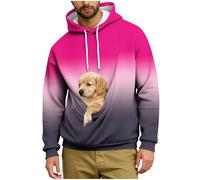 AMhomely Mens Pullover Hoodie Pet Pouch Oversized Sweatshirt With Pocket Loose Fit Cotton Hooded Casual Long Sleeve Drawstring Carry Pouch For Small And Cats,Puppy Kitten Dogs Holder