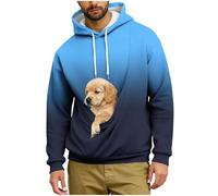 AMhomely Mens Pullover Hoodie Pet Pouch Oversized Sweatshirt With Pocket Loose Fit Cotton Hooded Casual Long Sleeve Drawstring Carry Pouch For Small And Cats,Puppy Kitten Dogs Holder