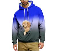 AMhomely Mens Pullover Hoodie Pet Pouch Oversized Sweatshirt With Pocket Loose Fit Cotton Hooded Casual Long Sleeve Drawstring Carry Pouch For Small And Cats,Puppy Kitten Dogs Holder