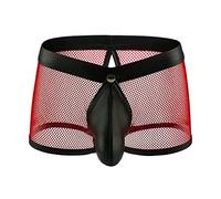 AMhomely Mens Sexy Underwear for The Bedroom Male Sexy Mesh Boxer Briefs Shorts Hipsters Trunk Underwear Casual Striped Breathable Low Waist Body Sculpting Hot Pants