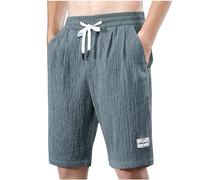 AMhomely Mens Shorts Plus Size Men's Knee Length Summer Shorts Drawstring Casual with Pocket Gym Workout Elastic Waisted Running Solid Hot Pants Holiday Vacation Green 4XL