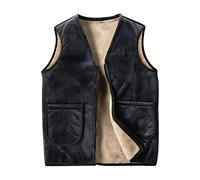 AMhomely Mens Waistcoats Uk Navy Cycling Gilet Mens V Neck Teddy Fleece Warm Vest Jacket Thick Lamb Wool Plus Size Fuzzy Fleece Vest Coats Outdoor Work Gilets Grey 4XL