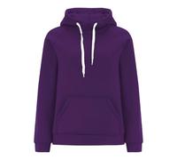 AMhomely Oversized Hooded Sweatshirt Ladies Streetwear Pullover with Pocket Soft Comfy Boyfriend Style,J19- Purple,M