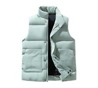 AMhomely Puffer Gilets for Men UK - Padded Jackets, Quilted, Sleeveless, Zip Front & Buckle Closure, Pockets, Windproof, Outdoor, Heavy Duty, Winter, Bodywarmer Vest for Men Plus Size