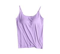 AMhomely Running Tops WomensSports Womens Yoga Workout Tank Tops Sleeveless Basic Camisole Tops Gym Fitness Tracksuit Tops Stretch Comfort Activewear Vest Gelit Running Tanks Purple M
