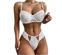 AMhomely Sexy Lingerie Naughty Erotic Outfits Women Eyelash Solid Color Sexy Sling Pajama Set Sexy Lingerie Set Slutty Underwears Nightwear Sets , 34 White,XXL