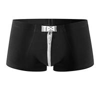 AMhomely Sexy Outfits for Men Casual Solid Boxers Breathable Zipper Butt Lift Underwear Male Naughty Underwear Bulge Pouch Boxers Erotic Outfits Bedroom