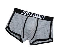 AMhomely Sexy Underwear for Man Naughty Knickers Underwear Ice Silk Panties Briefs Breathable Nylon Mesh Boxers Male Naughty Bulge Pouch Boxers Erotic Outfits