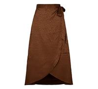 AMhomely Skirts for Women UK Clearance- Summer Satin Lace Up Dress High Waist Leopard Print Side Slit Wrap Skirt Sale Ladies Casual Cozy Midi Maxi Skirts Vintage Dresses