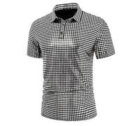 AMhomely Sparkling Mens Party T Shirt Sequin Shirts For Men Uk Elegant Going Out Glitter Shirts Formal With Sequin Buckle Shirt With Collar Bright Face Short Sleeved Collar Shirt Black M