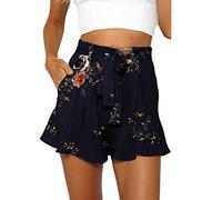 AMhomely Sports Skorts for Women Ladies Casual Sexy Skirt Summer Ruffle Floral Print Zipper Short Pants Summer Yoga Workout Activewear Shorts