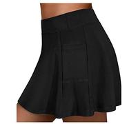 AMhomely Sports Skorts for Women Ladies Tennis Skirts Run Yoga Inner Shorts Elastic Sports Golf Pockets Hakama Clearance Summer Yoga Workout Activewear Shorts
