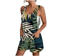 AMhomely Summer Playsuits for Women UK Short UK Summer Womens Floral Playsuit Ladies Long Beach Dress Jumpsuit Strappy Casual Romper Shorts V Neck Tropical Floral Jumpsuits Dungarees Green M
