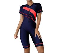 AMhomely Swimming Costume Women Swimwear One Piece Swimsuit Short Sleeve Diving Suit Sexy Summer Beach Surfing One-Piece Zipper Swimwear Vintage Bathing Suits Swimwear, 04 Pink, XXL