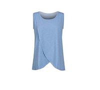 AMhomely UK Stock Clearance Maternity Womens Nursing Solid Color Round Neck Sleeveless Round Neck Breastfeeding Blouse