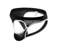 AMhomely Underwear Men Briefs Stretchy Hip Briefs Men Casual Fashion Solid Brief Panties Sexy Mesh Breathable Front Opening Basic Underwear Boxer Shorts UK, 02 Black, M