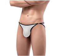 AMhomely Underwear Men Briefs Stretchy Hip Briefs Sale Clearance Ultra Thin Ice Silk Sexy Narrow Side Low Waist Men's Briefs Hip Wrap Men's Underwear Basic Underwear Boxer Shorts UK