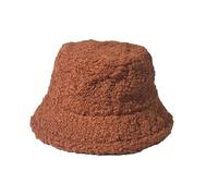 AMhomely Wide Brim Fedora Hat Womens Bowler Hats Winter Teddy Fleece Fishman Fluffy Warm Fuzzy Furry Bucket Fisherman Cap Classic Solid Caps UK Clearance Coffee One Size