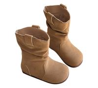 AMhomely Winter Boots for Kids-Fleece Lined Slipper Boots Kids,Boys Girls,Faux Suede,Cowboys Cowgirls,Soft Warm Walking Shoes for Outdoor Hiking Travel Riding A Khaki 3