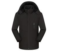 AMhomely Winter Jacket Women Waterproof Fleece Lined Raincoat For Women Plus Size Size 22-24 Outdoor Casual Softshell Jacket Trench Coats Long Sleeve Rainproof Windproof Outwear Hiking Black 6XL