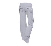 AMhomely Women Cargo Pants Low Waist Straight Leg Long Plus Size Trousers Yoga with Drawstring Active Casual for Running Gym Workout Training Jogging, 01 Gray, 3XL