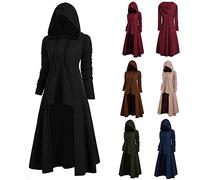 AMhomely Women Loose Blouse Tops Sweater Large Size Coat Retro Dress Hooded Elasticity, A-army Green, XL