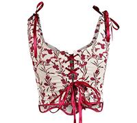AMhomely Women Sexy Lace Corset Crop Top Deep V Neck Cut Out Wrap Bra Style Spaghetti Straps Sleeveless Camisole Slim Fit Basic Top Bustiers Vest Clubwear Streetwear, 06 Beige, 5 letters, XXL