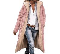 AMhomely Women Winter Trench Coat Long Puffed Sleeves Lapel Collar Double-Breasted Duffle A-Line Peacoat Ladies Winter Coat
