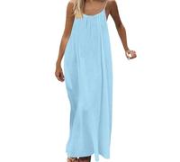 AMhomely Womens Backless Cami Dress-Date Night,Cocktail,Party,Holiday,Beach Walking,Elegant Open-Back Maxi Dresses,Sexy,Comfort,Basic Layering Dress,Loungewear A Light Blue XL