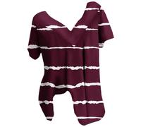 AMhomely Women's Blouses & Shirts Summer Short Sleeve Tops Plus Size Stripe Print Tunic Tops Blouse Baggy Tees Shirts Elegant Party Comfort T Shirts Holiday Vacation Pullover Tops Going Out Wine XL