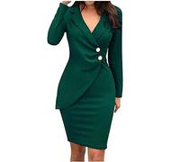 AMhomely Womens Elegant Work Office Vintage Blazer Dress, A-army Green, XXL